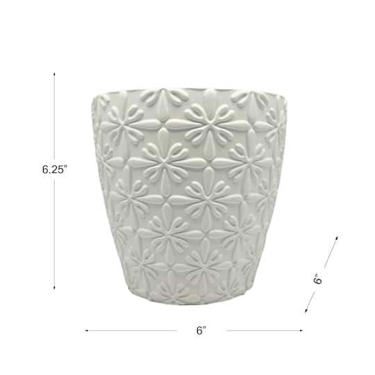 6.25" Embossed Floral Splash DIY Ceramic Vase by Make Market®